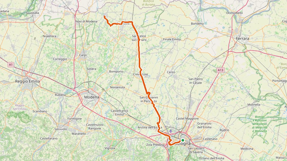 Ciclovia del Sole: Mirandola - Bologna