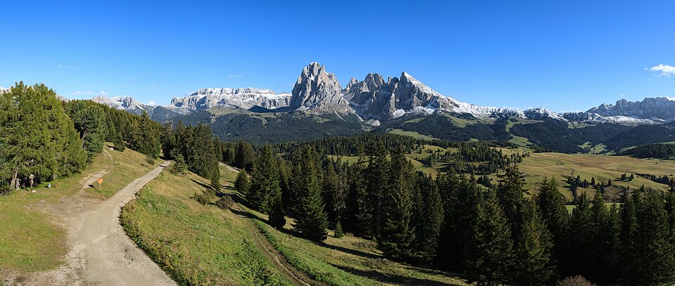 L’Alpe de Siusi et le Sassolungo, dans les Dolomites